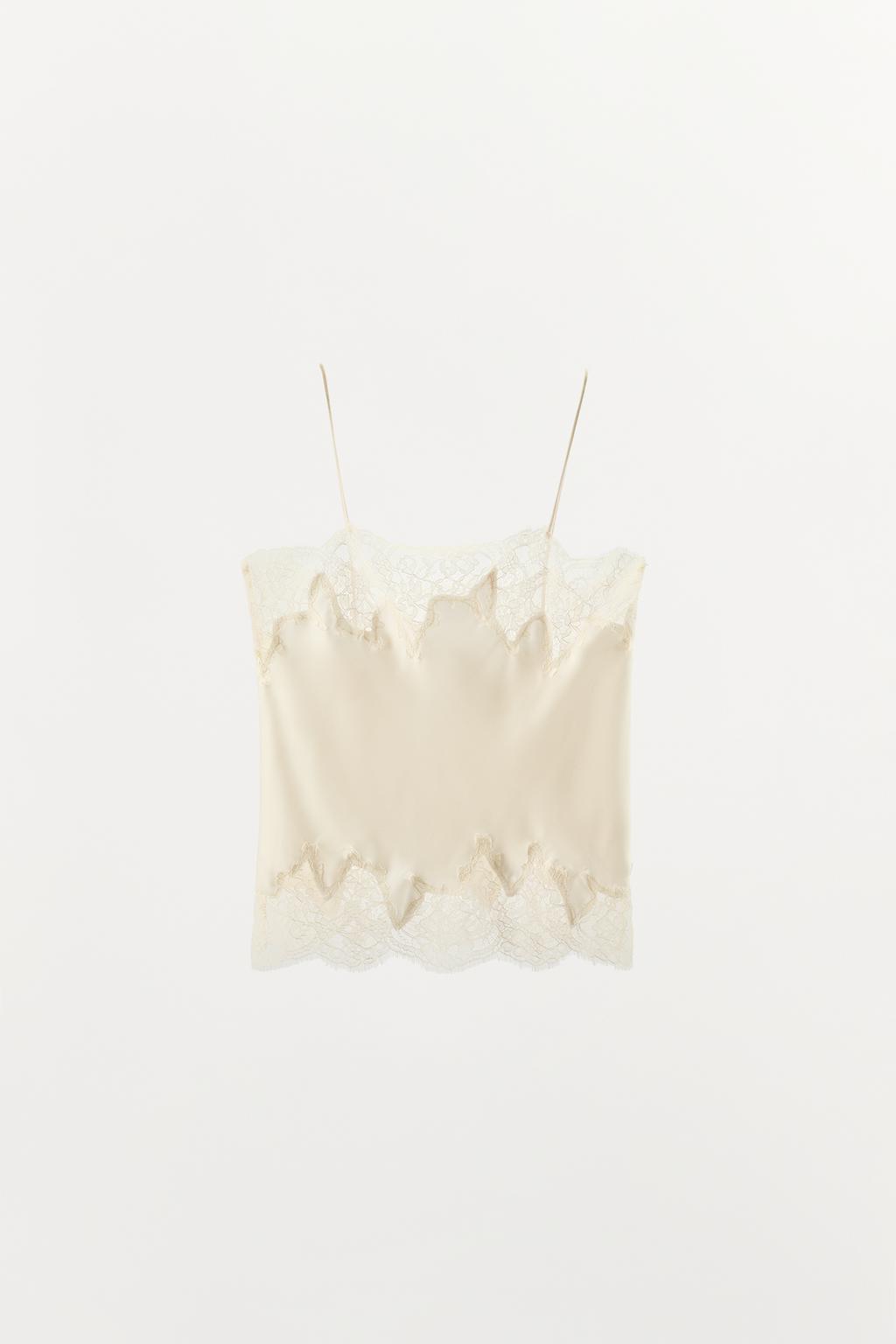 АТЛАСНЫЙ ТОП С КРУЖЕВОМ В БЕЛЬЕВОМ СТИЛЕ