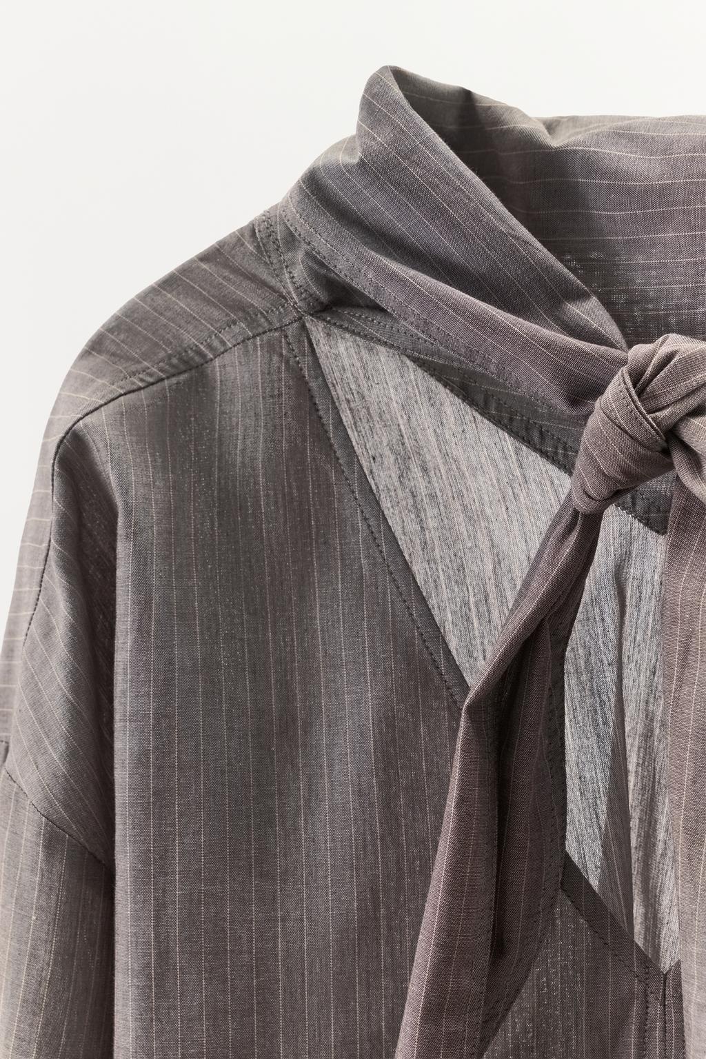 РУБАШКА В ПОЛОСКУ С ЗАВЯЗКАМИ