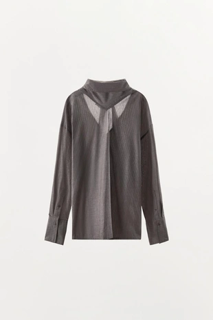 Рубашка в полоску с завязками- Заказать в России