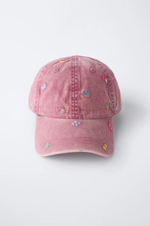 Кепка с цветочной вышивкой- Заказать в России