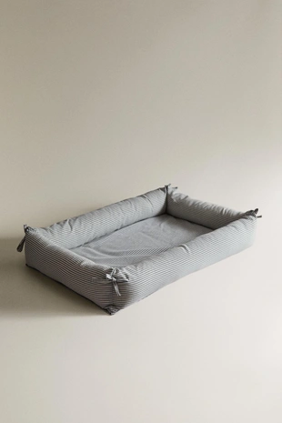 Детский прямоугольный хлопковый гнездовой кроватец в полоску- Заказать в России