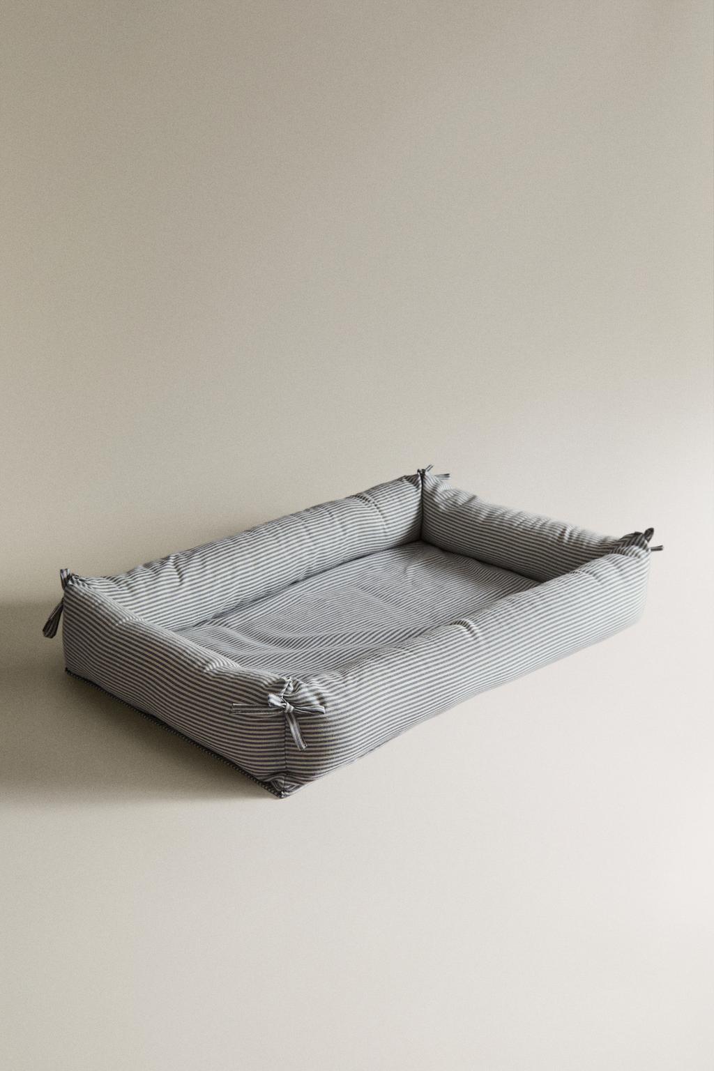 Детский прямоугольный хлопковый гнездовой кроватец в полоску