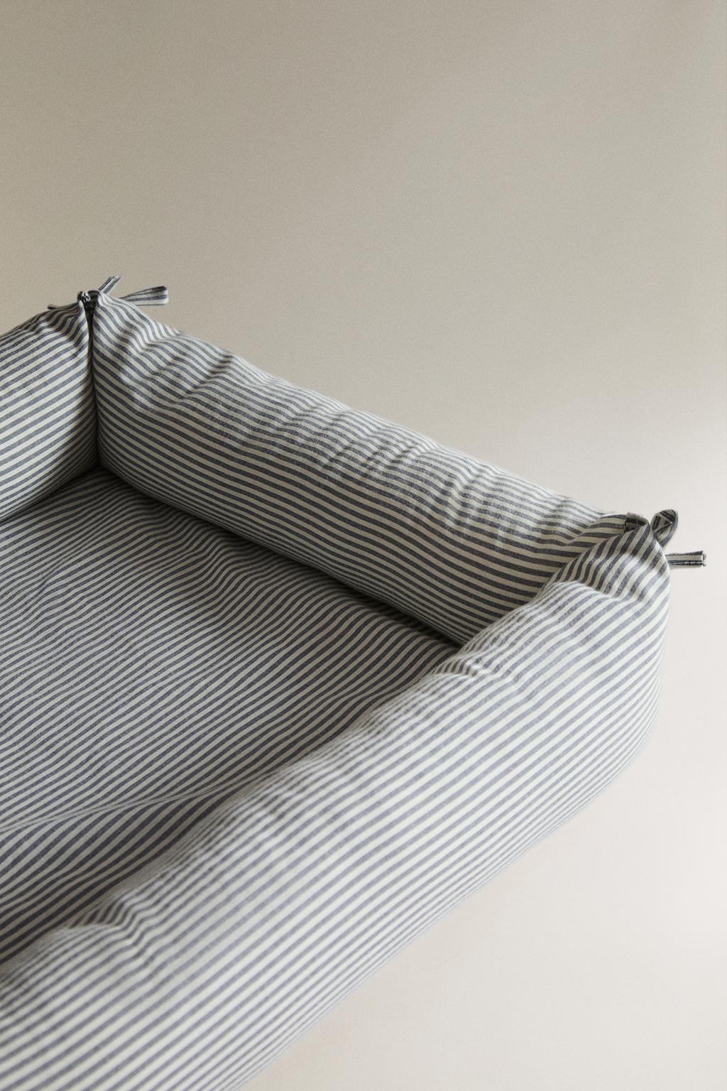 Детский прямоугольный хлопковый гнездовой кроватец в полоску