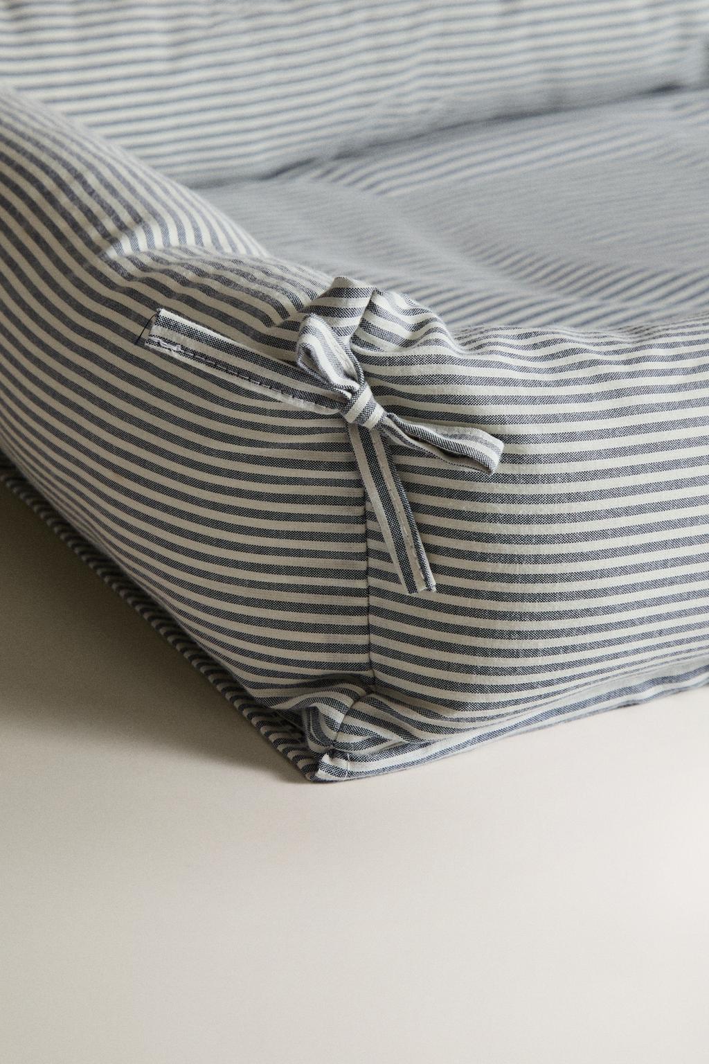 Детский прямоугольный хлопковый гнездовой кроватец в полоску