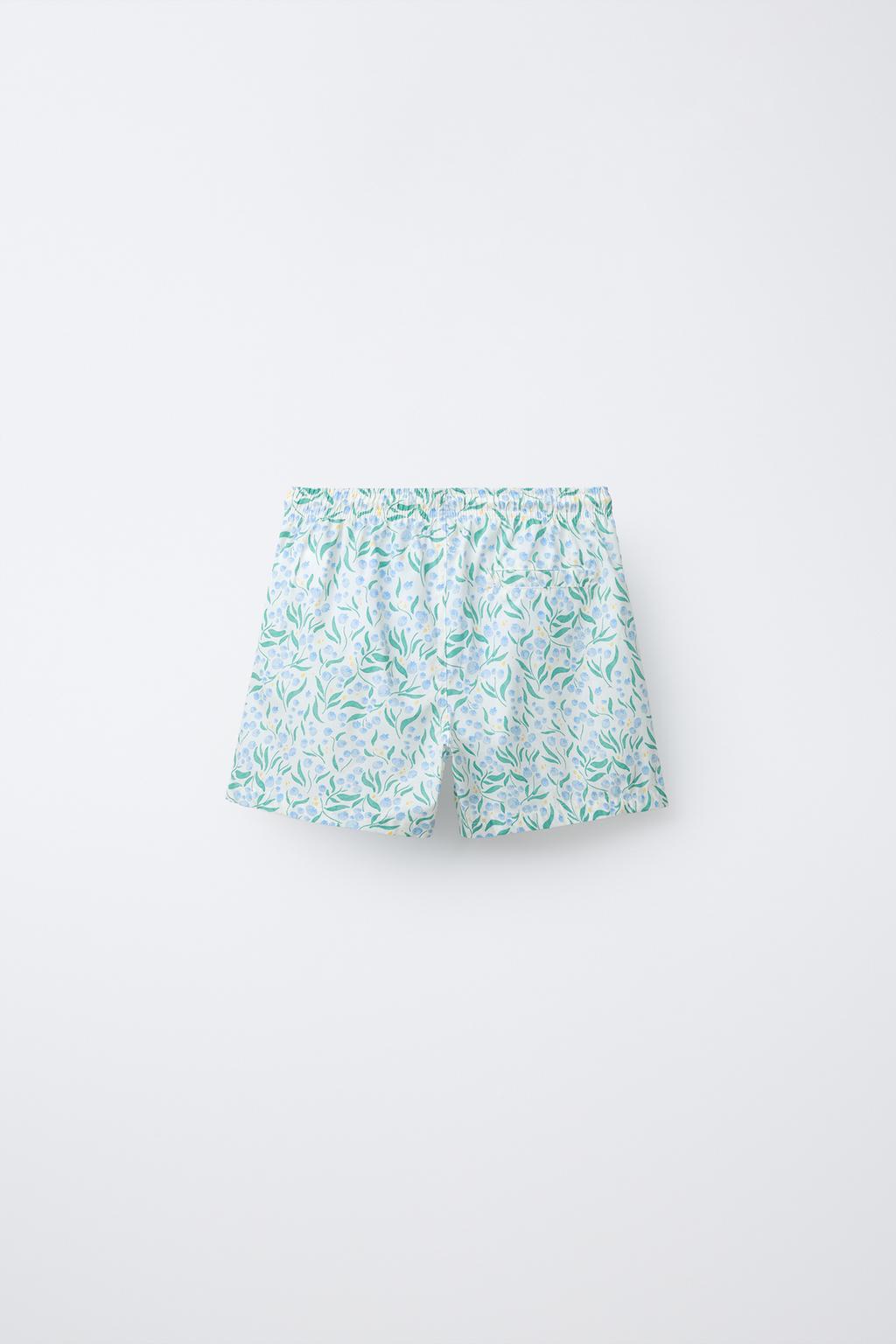 6-14 ЛЕТ/ПЛАВКИ-БЕРМУДЫ С ПРИНТОМ «ЛИСТЬЯ»