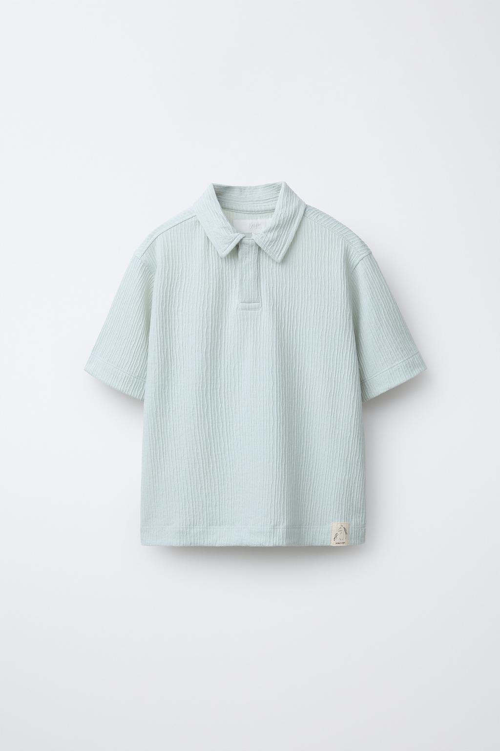 КОМПЛЕКТ ИЗ ФУТБОЛКИ ПОЛО И ШОРТОВ-БЕРМУД ИЗ РЕЛЬЕФНОЙ ТКАНИ