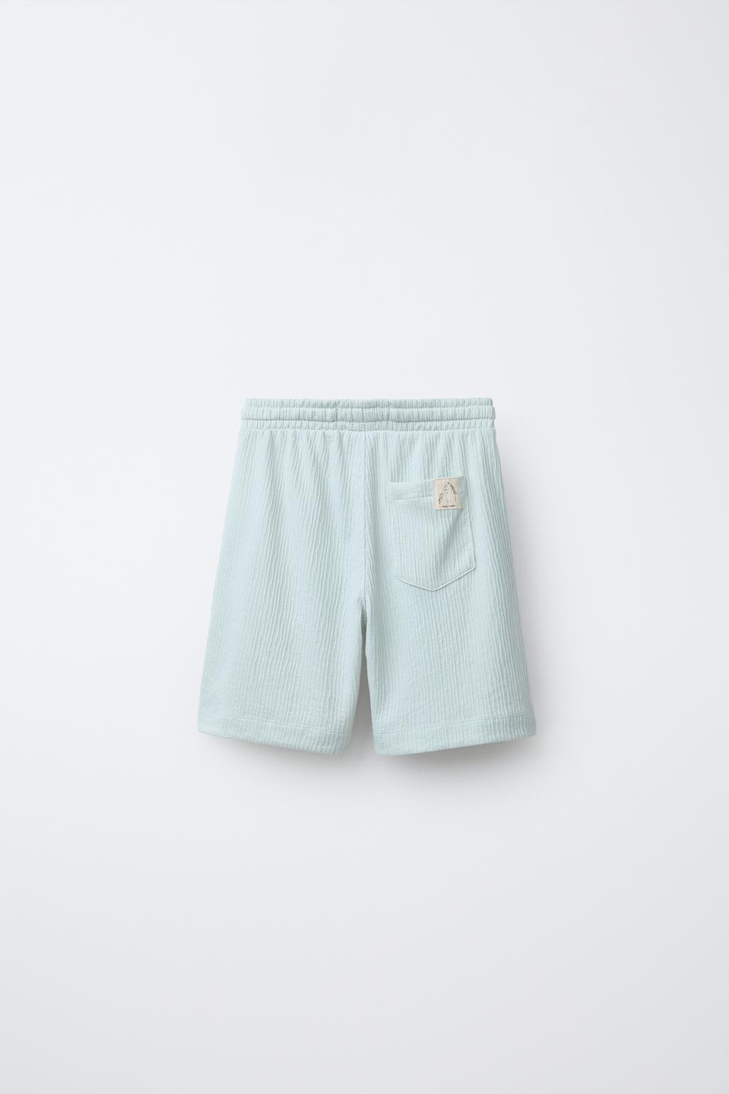 КОМПЛЕКТ ИЗ ФУТБОЛКИ ПОЛО И ШОРТОВ-БЕРМУД ИЗ РЕЛЬЕФНОЙ ТКАНИ