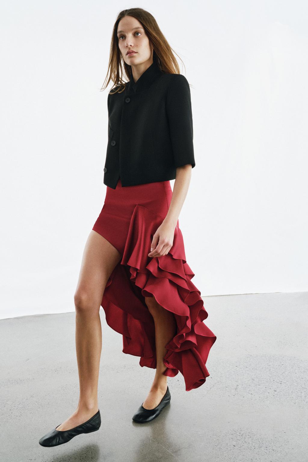 ЮБКА МИДИ С ВОЛАНАМИ — ZW COLLECTION