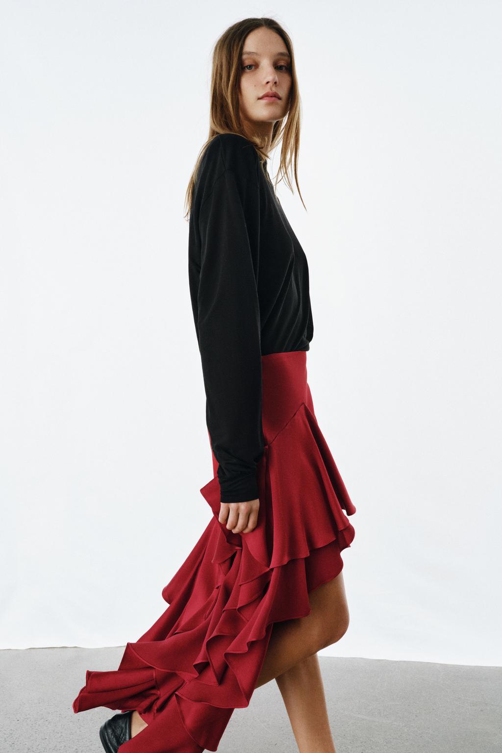 ЮБКА МИДИ С ВОЛАНАМИ — ZW COLLECTION