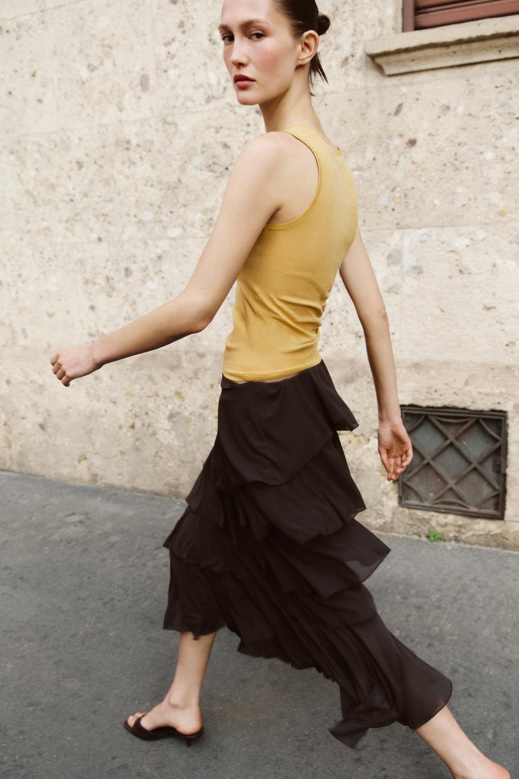 ЮБКА МИДИ С ВОЛАНАМИ