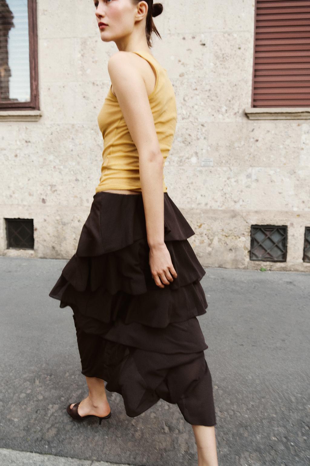 ЮБКА МИДИ С ВОЛАНАМИ