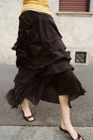 Юбка миди с воланами- Заказать в России