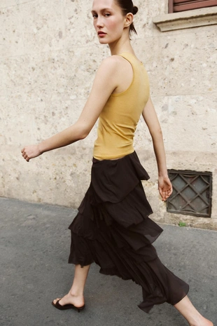 Юбка миди с воланами- Заказать в России