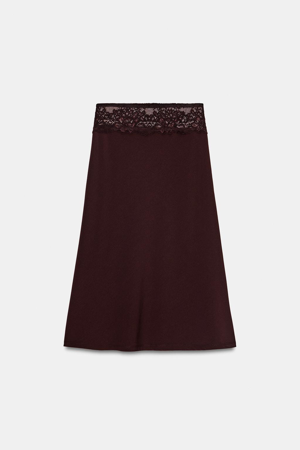 КОМБИНИРОВАННАЯ ЮБКА С КРУЖЕВОМ