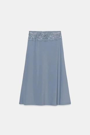 Юбка миди с кружевом