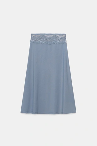Юбка миди с кружевом- Заказать в России