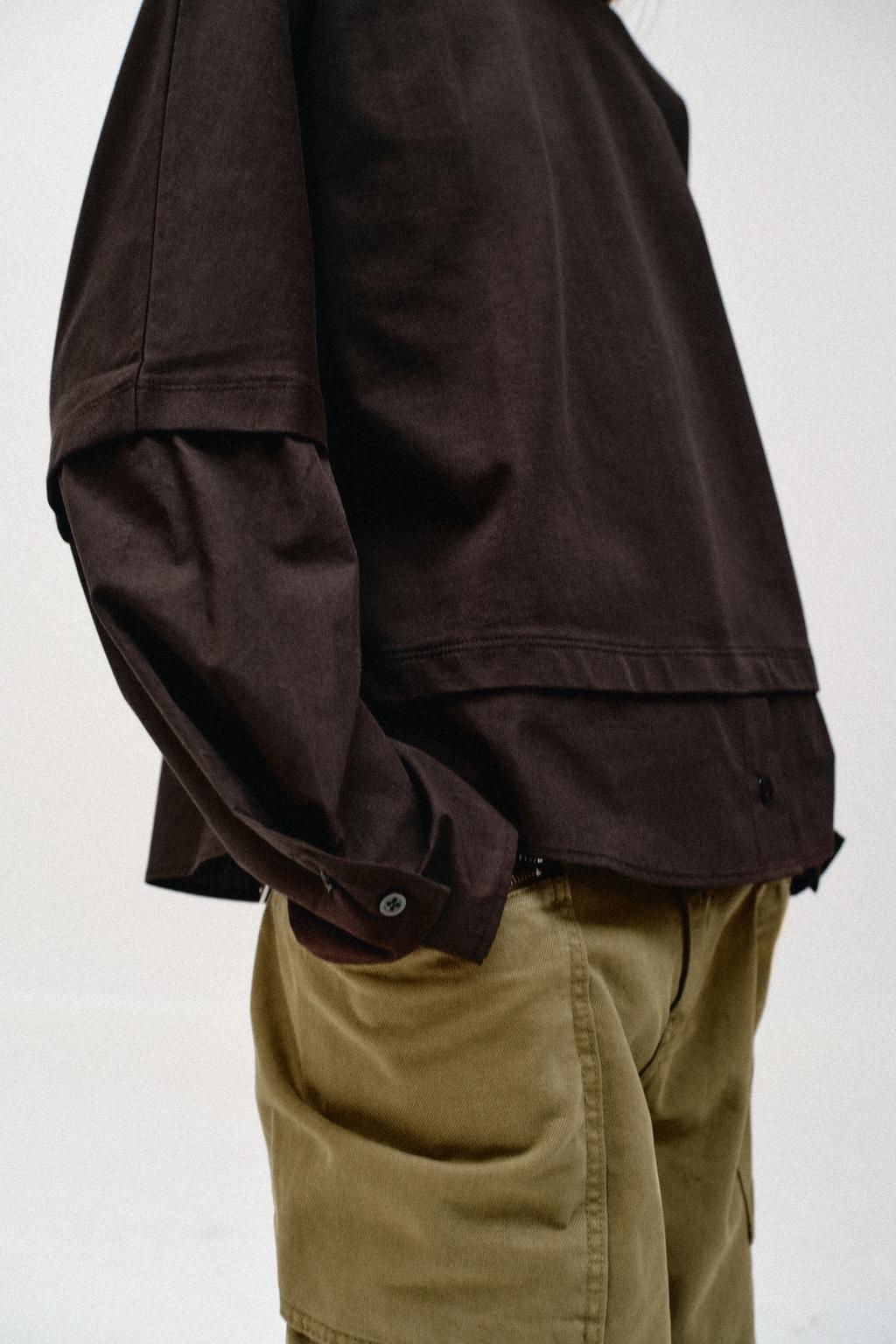 КОМБИНИРОВАННАЯ ФУТБОЛКА ИЗ ПОПЛИНА