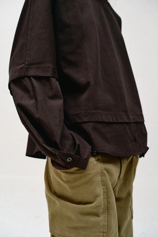 Комбинированная футболка из поплина- Заказать в России