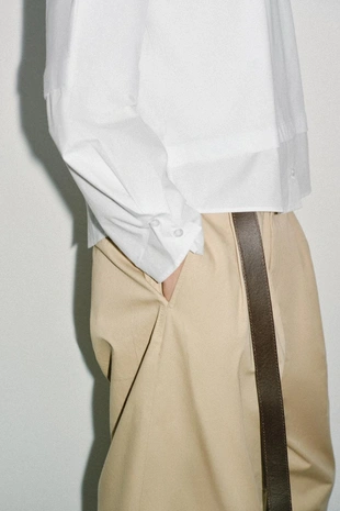 Комбинированная футболка из поплина