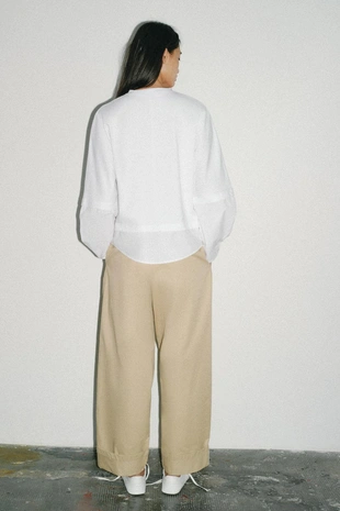 Комбинированная футболка из поплина- Заказать в России