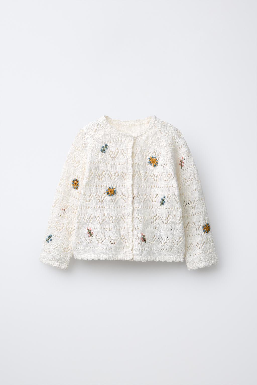 ВЯЗАНЫЙ КАРДИГАН С ВЫШИВКОЙ В ВИДЕ ЦВЕТОВ