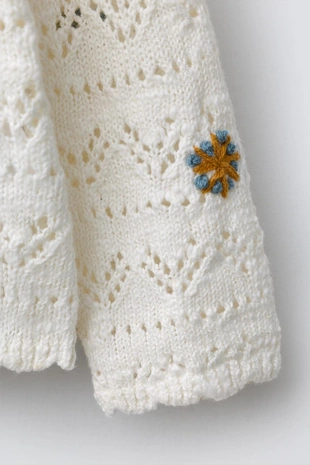 Вязаный кардиган с вышивкой в виде цветов- Заказать в России