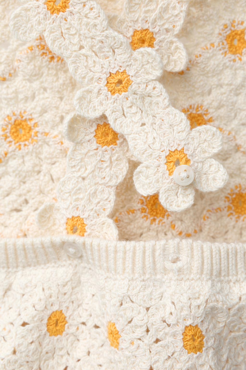 КОМБИНЕЗОН РОМАШКИ КРЮЧКОМ ГЛАДКИЙ