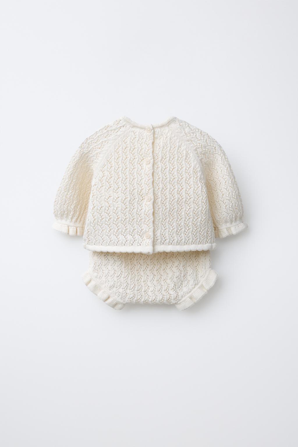 Набор джемпера и трусиков с рельефным узором из хлопка и шелка мульберри