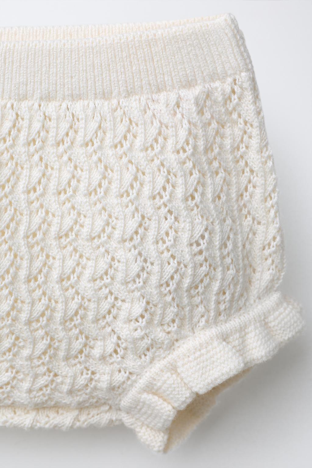 Набор джемпера и трусиков с рельефным узором из хлопка и шелка мульберри