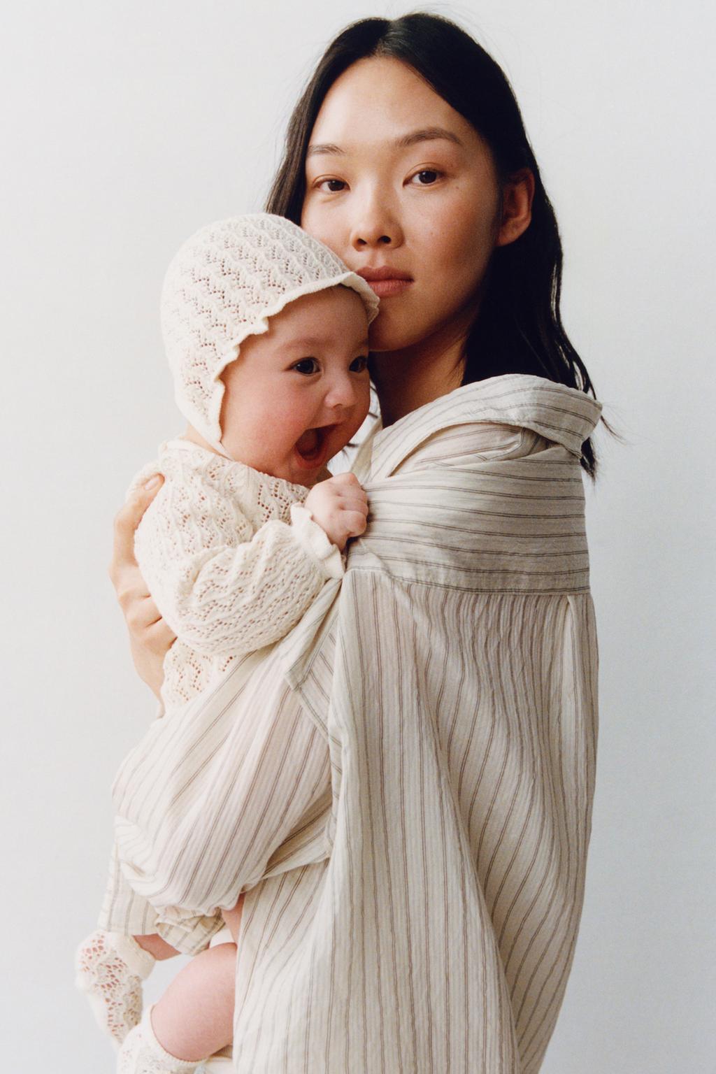 Набор джемпера и трусиков с рельефным узором из хлопка и шелка мульберри