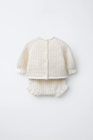 Набор джемпера и трусиков с рельефным узором из хлопка и шелка мульберри- Заказать в России