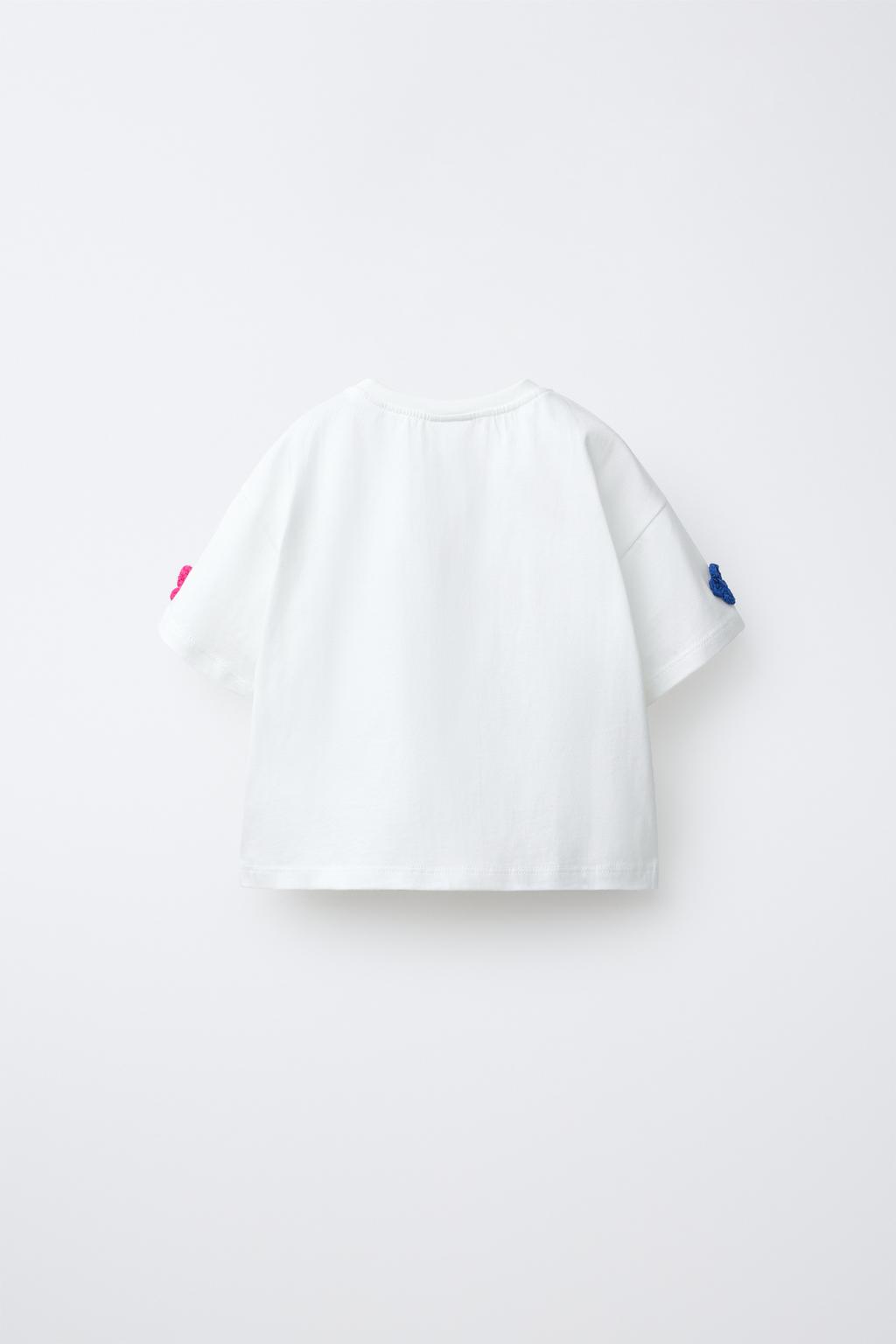 ФУТБОЛКА С ЦВЕТОЧНЫМ КРУЖЕВОМ КРОШЕ