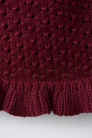 Топ из трикотажа с деталями кружева кроше- Заказать в России