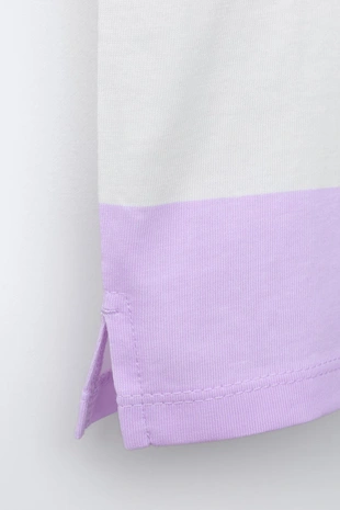 Футболка в полоску с рельефным принтом фруктов