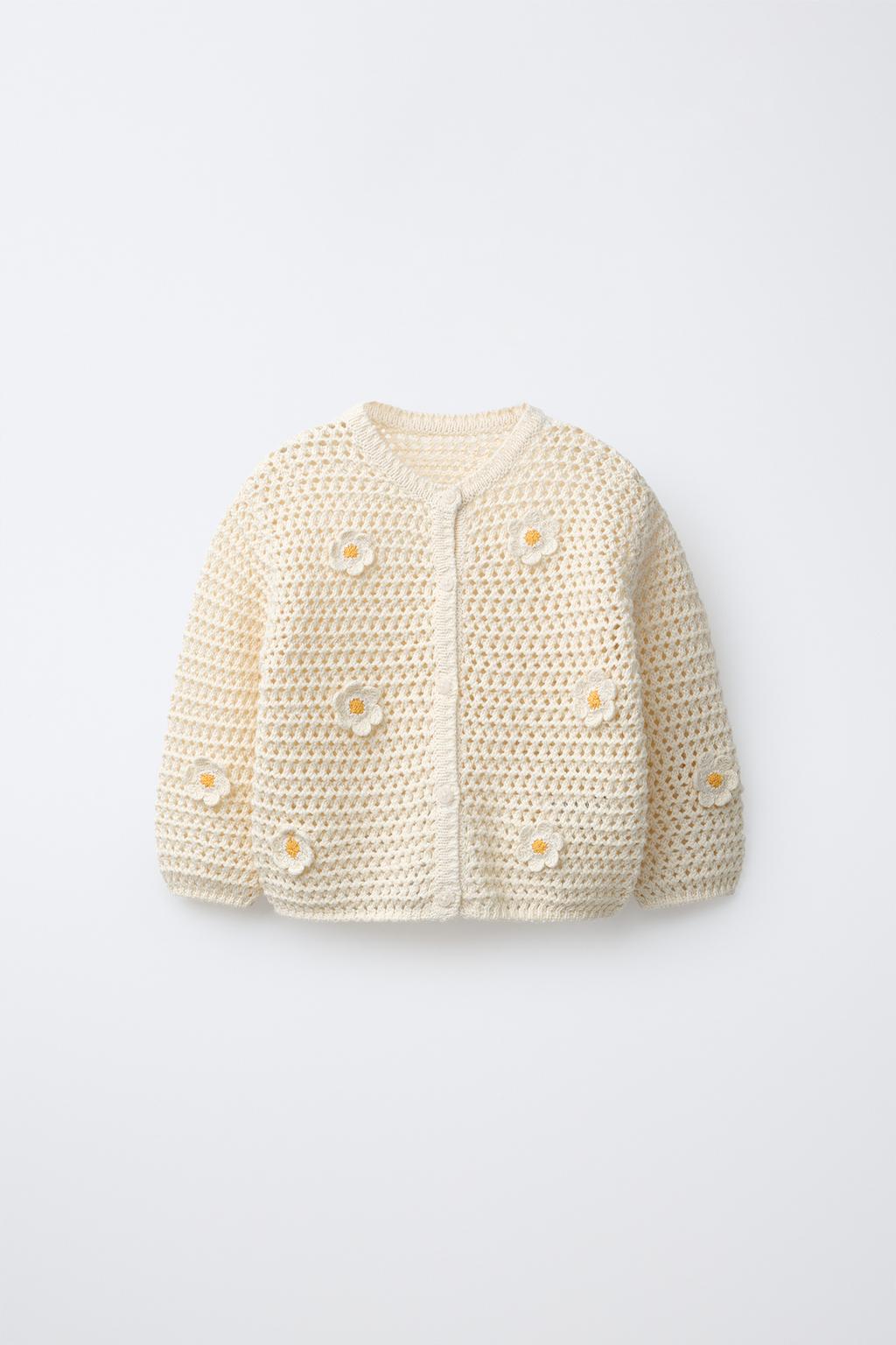 КАРДИГАН ИЗ КРУЖЕВА КРОШЕ С РОМАШКАМИ