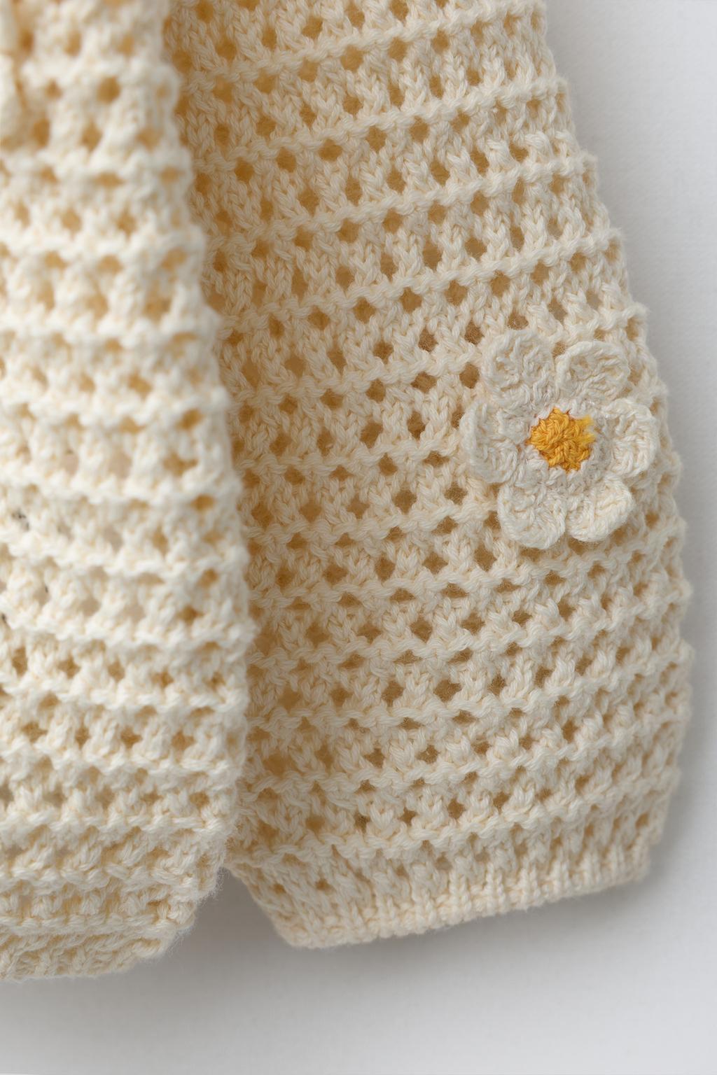 КАРДИГАН ИЗ КРУЖЕВА КРОШЕ С РОМАШКАМИ