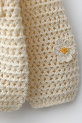 Кардиган из кружева кроше с ромашками- Заказать в России