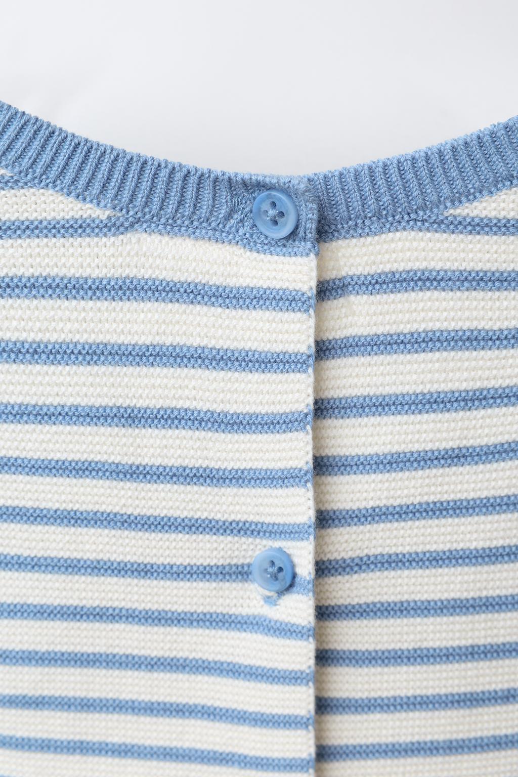 КОРОТКИЙ КОМБИНЕЗОН В ПОЛОСКУ С НАШИВКОЙ В ВИДЕ КРОЛИКА