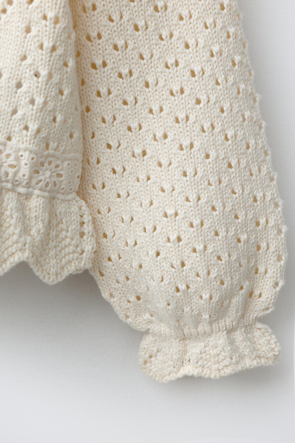 КАРДИГАН ВЯЗАНЫЙ С КРУЖЕВОМ