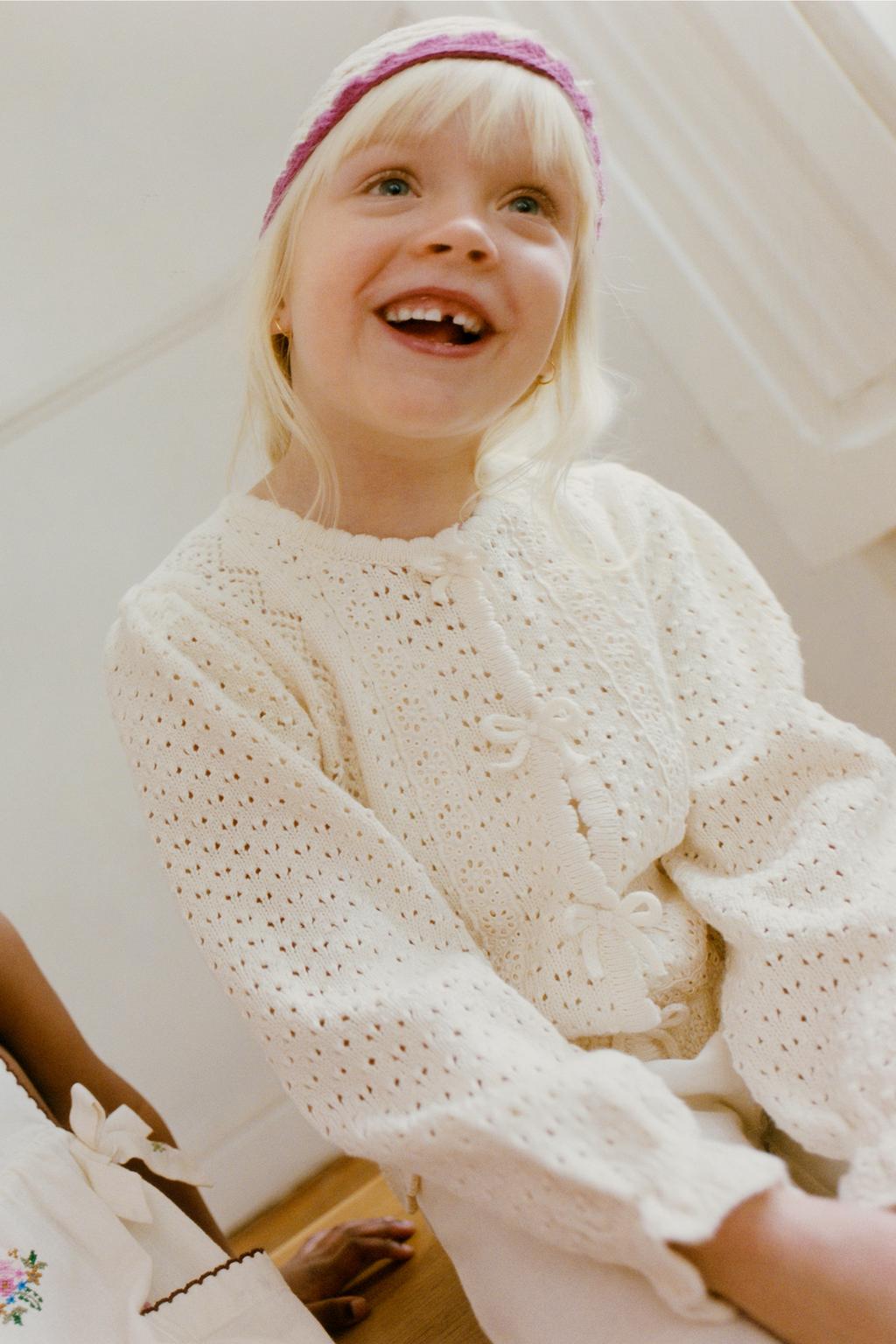 КАРДИГАН ВЯЗАНЫЙ С КРУЖЕВОМ