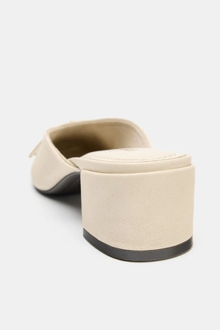 Кожаные балетки-мюли с бантом- Заказать в России