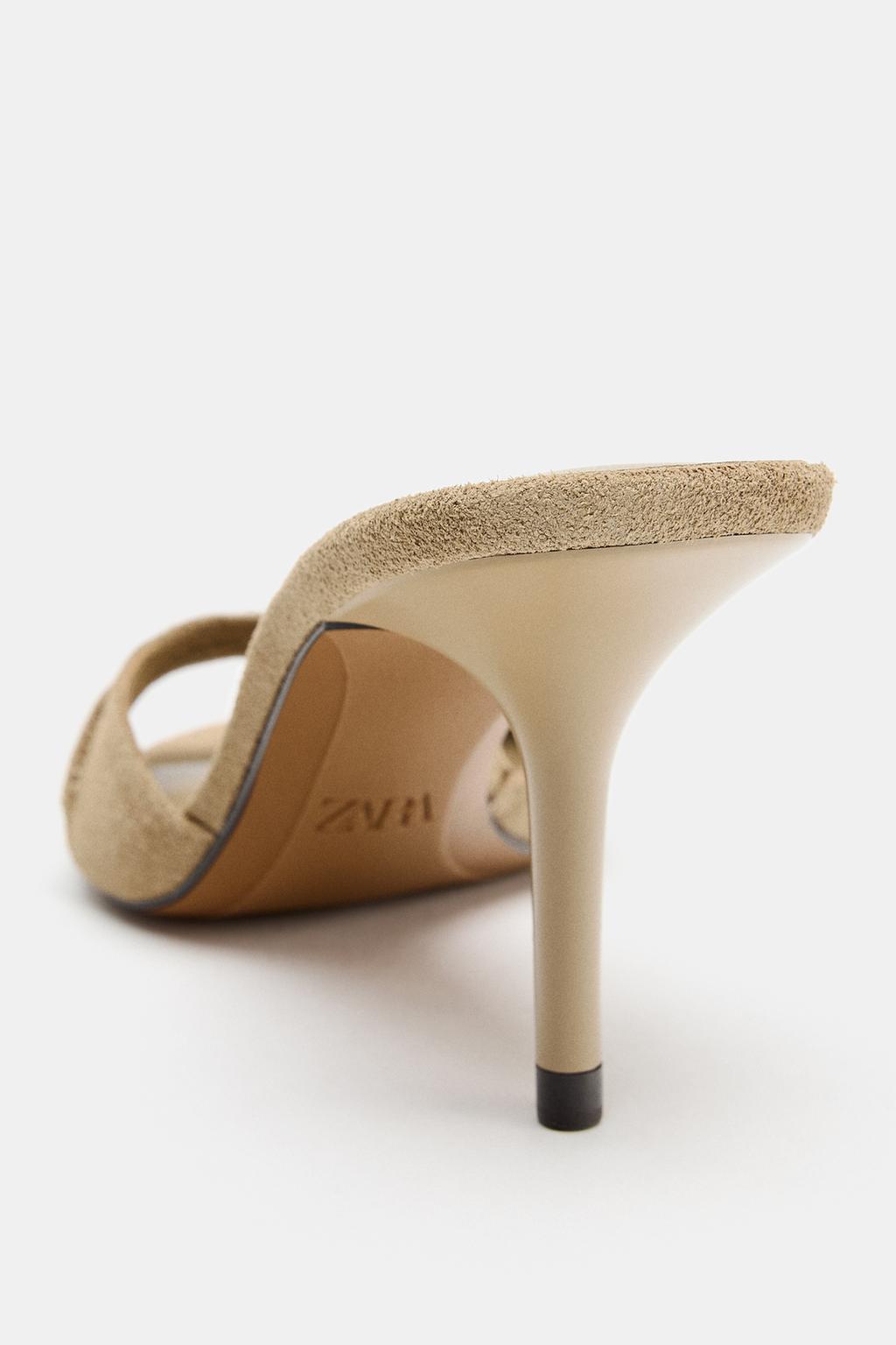 КОЖАНЫЕ БОСОНОЖКИ НА КАБЛУКЕ