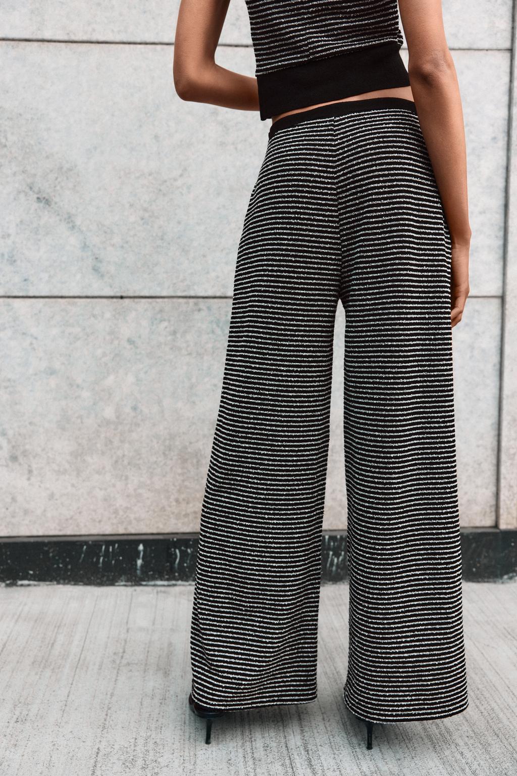 БРЮКИ ИЗ БУКЛЕ В ПОЛОСКУ