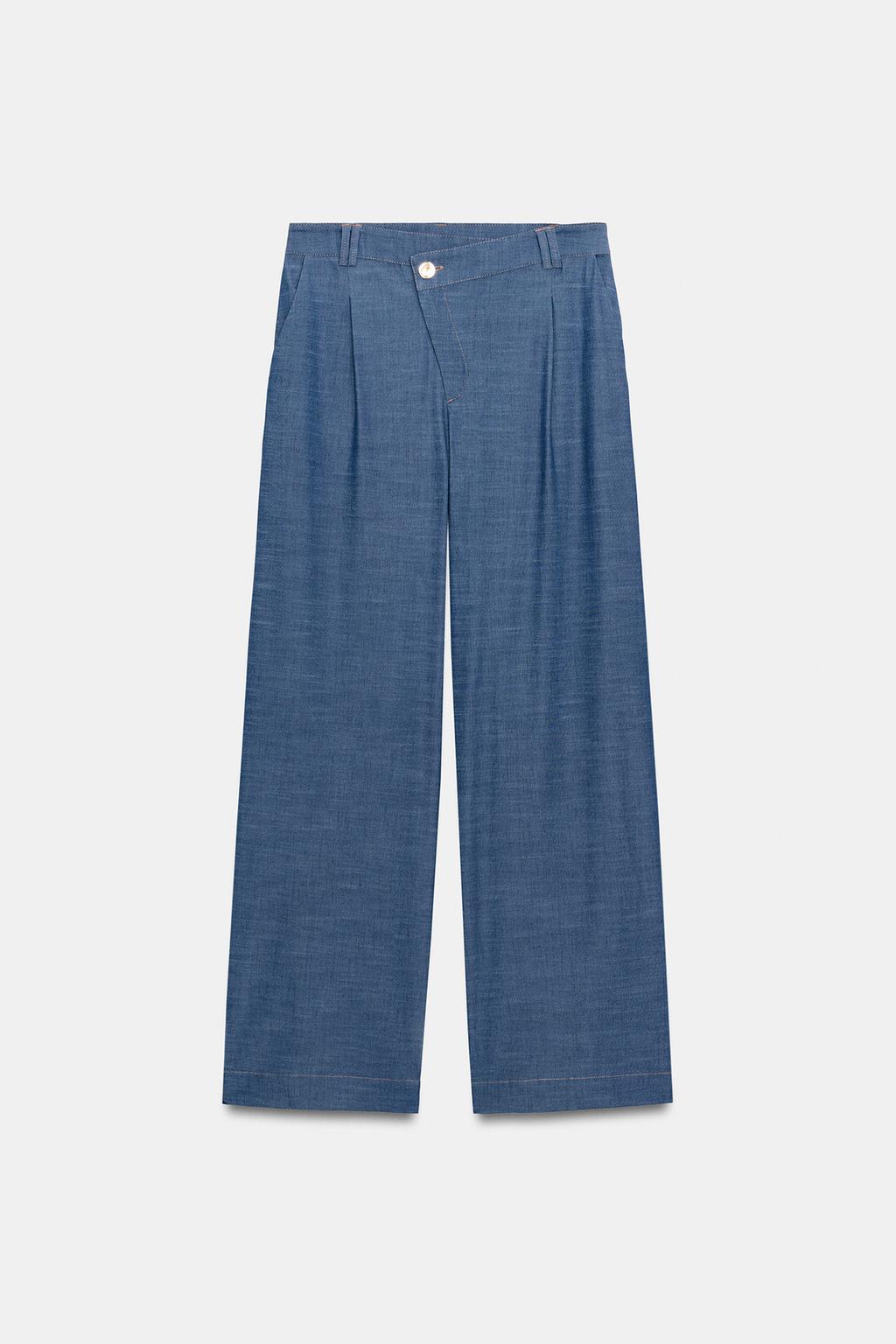 БРЮКИ С ШИРОКИМИ ШТАНИНАМИ И ЗАПАХОМ НА ТАЛИИ