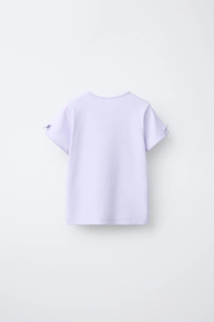 Футболка в рубчик с бантами