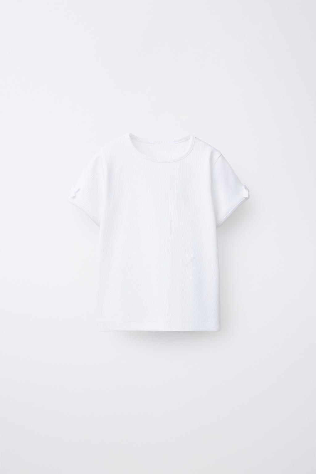 ФУТБОЛКА В РУБЧИК С БАНТАМИ