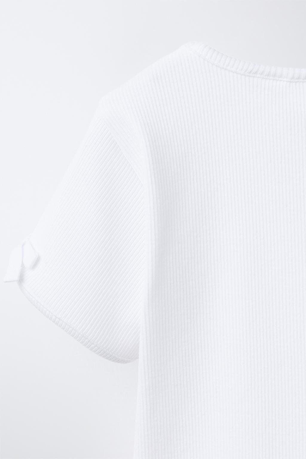 ФУТБОЛКА В РУБЧИК С БАНТАМИ