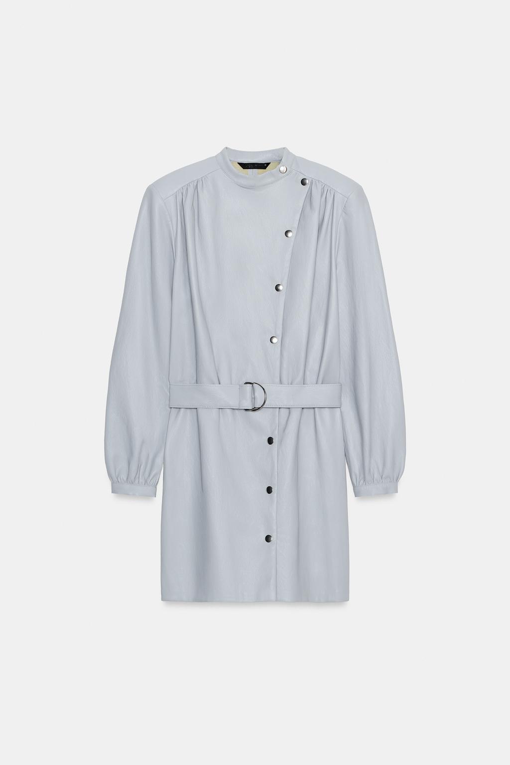 КОРОТКОЕ ПЛАТЬЕ ИЗ ИСКУССТВЕННОЙ КОЖИ С РЕМНЕМ