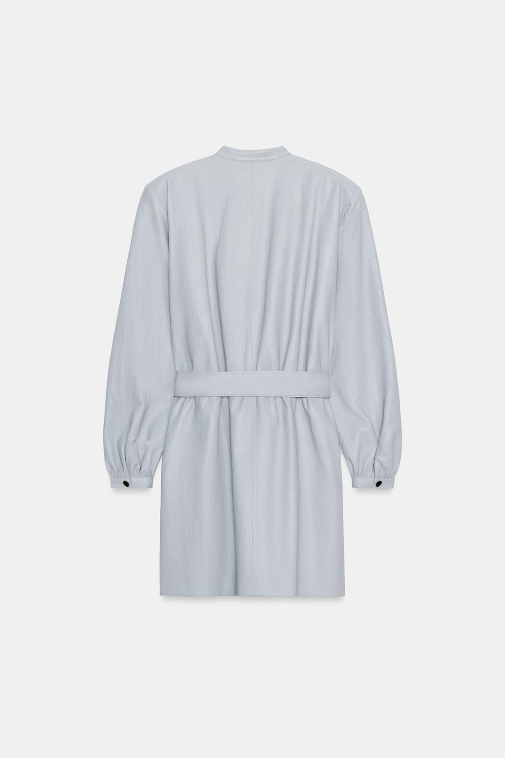 КОРОТКОЕ ПЛАТЬЕ ИЗ ИСКУССТВЕННОЙ КОЖИ С РЕМНЕМ