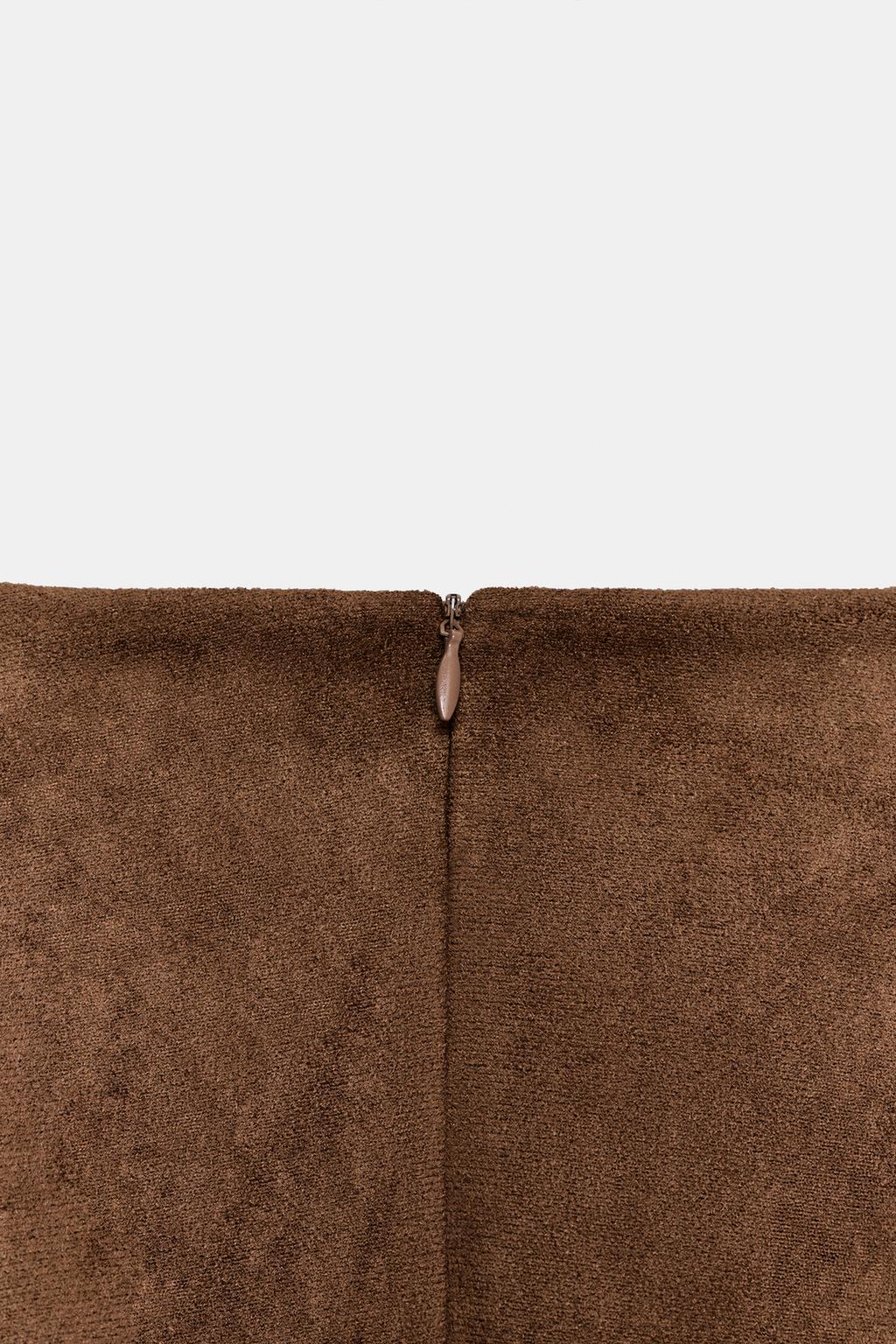 КОРОТКОЕ ПЛАТЬЕ ИЗ ИСКУССТВЕННОЙ ЗАМШИ